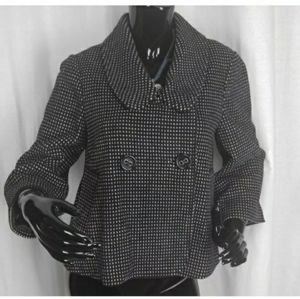 Etcetera Wool Polka Dot Swing Coat